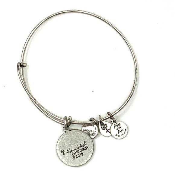 Alex and Ani Initial A Charm Bracelet Silver Finish - Expands 2"- 3.5" - Picture 2 of 2
